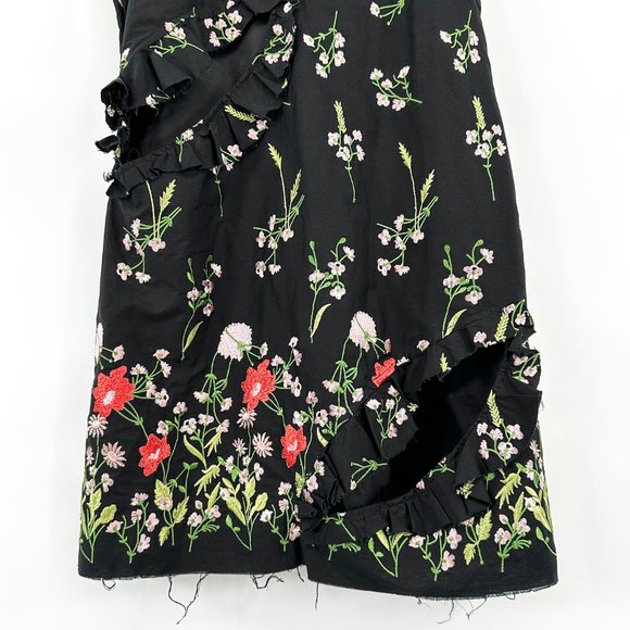 [relisted] Marques Almeida Black Floral Embroidered Mini Slip Dress - Picture 11 of 16